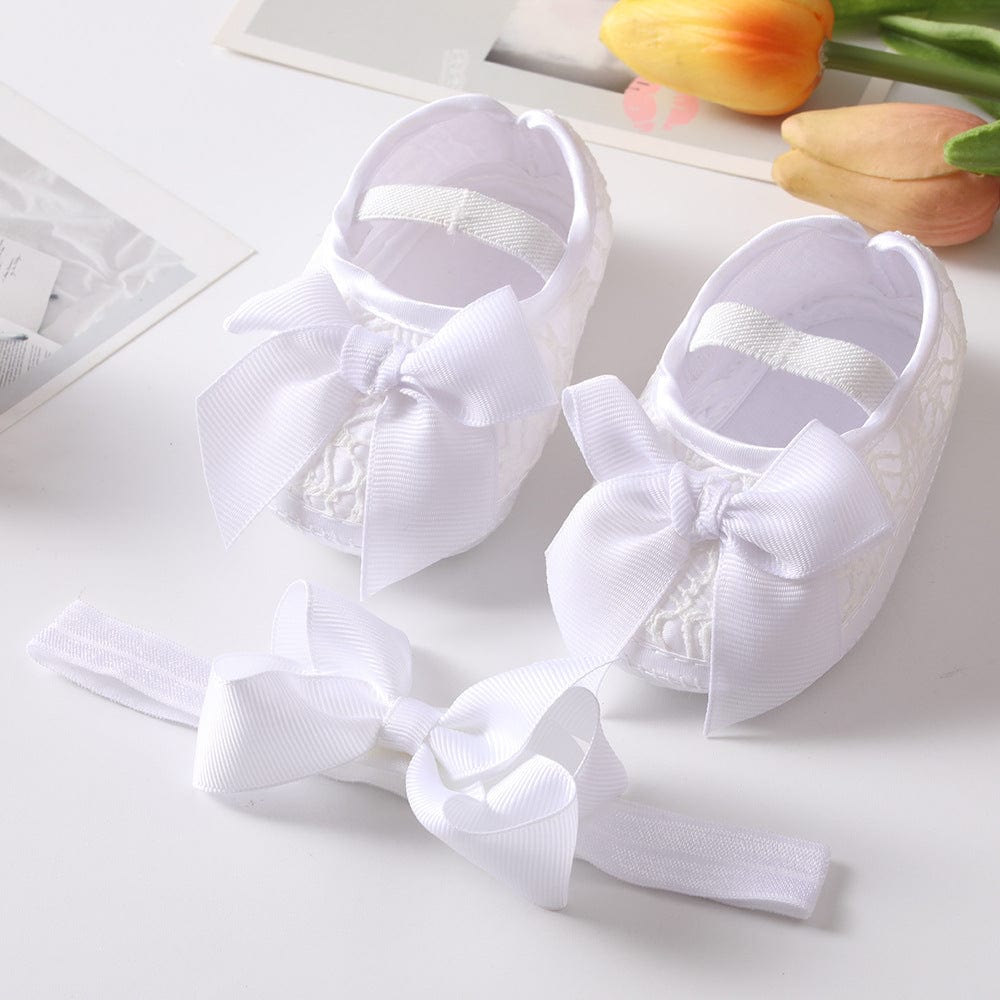 Baby Shoes Hair Band Set European And American Cute Bow Princess Shoes - Xpressa
