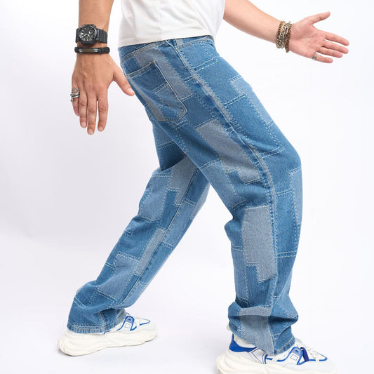 Brand Patch Stitch Elastic Jeans Men's - Xpressa