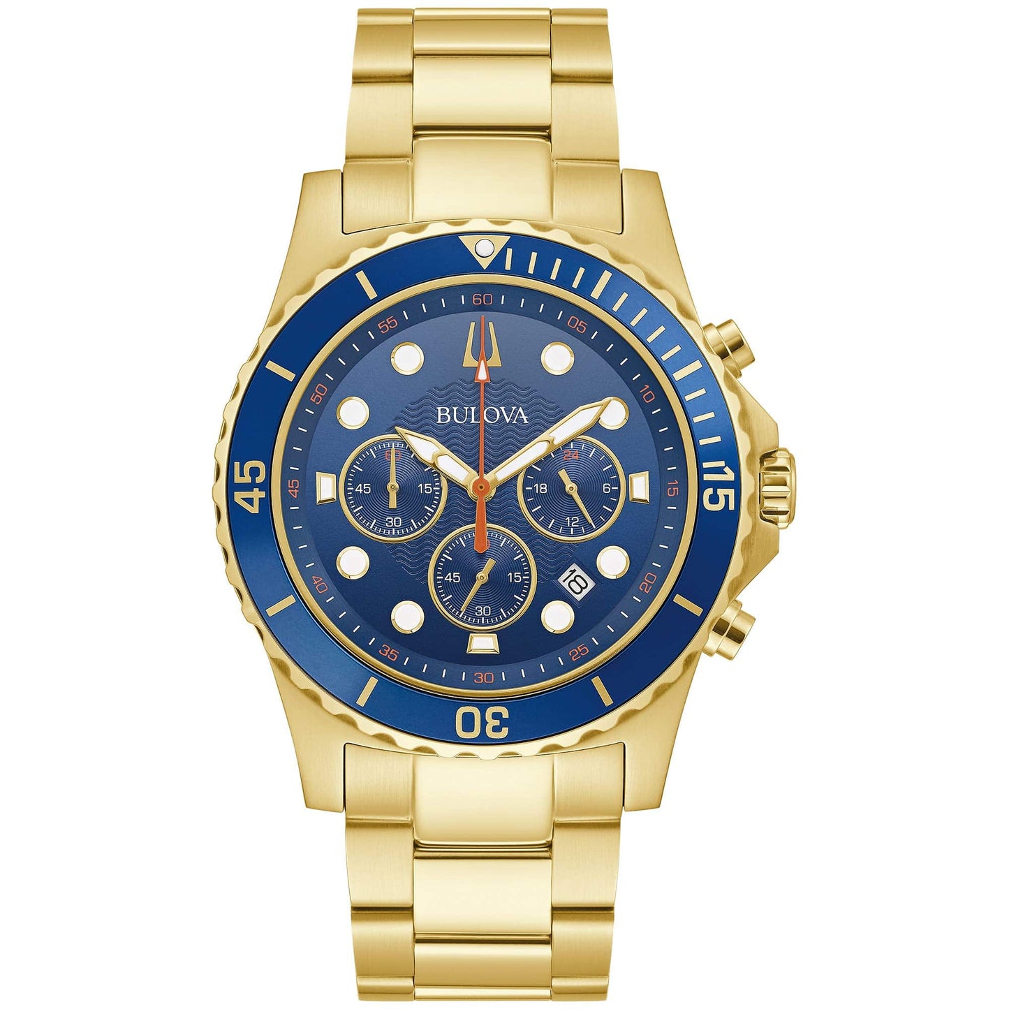 Bulova Men's Classic Sport 6 - Hand Chronograph Quartz Watch, Calendar Date, Luminous Hands and Markers, 100M Water Resistant, 44mm - Xpressa