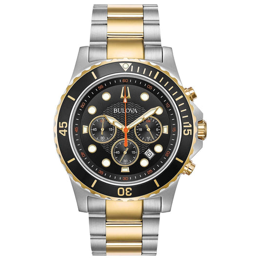 Bulova Men's Classic Sport 6 - Hand Chronograph Quartz Watch, Calendar Date, Luminous Hands and Markers, 100M Water Resistant, 44mm - Xpressa