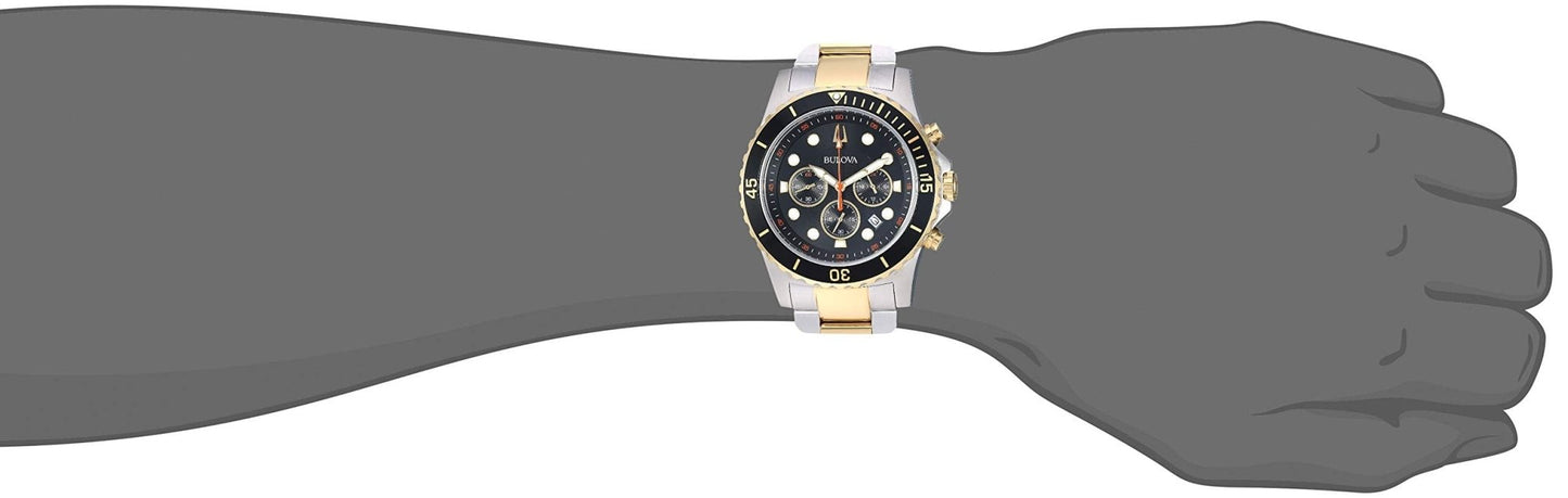 Bulova Men's Classic Sport 6 - Hand Chronograph Quartz Watch, Calendar Date, Luminous Hands and Markers, 100M Water Resistant, 44mm - Xpressa