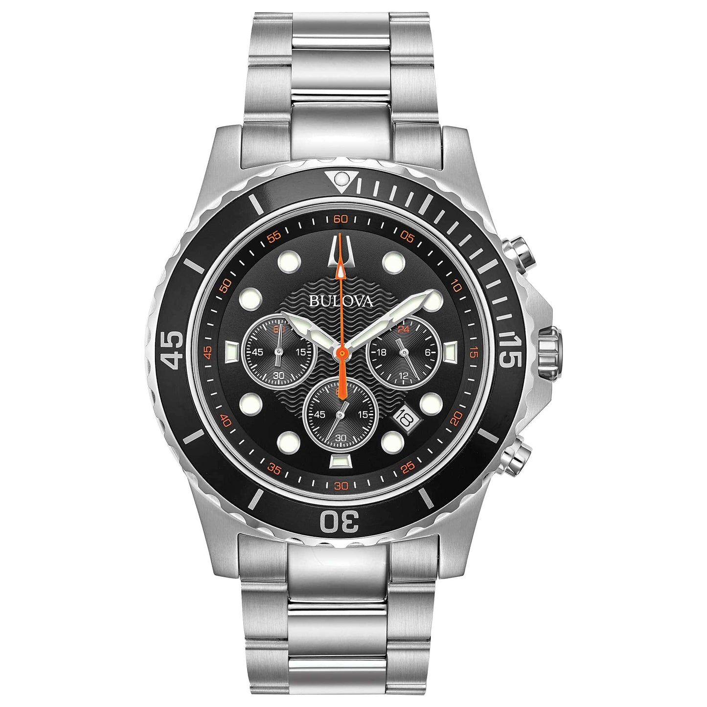 Bulova Men's Classic Sport 6 - Hand Chronograph Quartz Watch, Calendar Date, Luminous Hands and Markers, 100M Water Resistant, 44mm - Xpressa