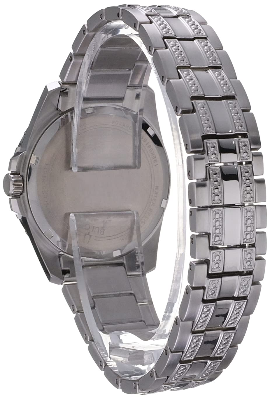 Bulova Men's Crystal Accented Gift Set with 3 - Hand Date Quartz Watch and Dog Tag Box Chain Necklace - Xpressa