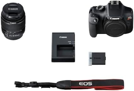 Canon EOS Rebel T100 DSLR Camera with EF - S 18 - 55mm f/3.5 - 5.6 III Lens, 18MP APS - C CMOS Sensor, Built - in Wi - Fi, Optical Viewfinder, Impressive Images & Full HD Videos, Includes 32GB SD Card - Xpressa