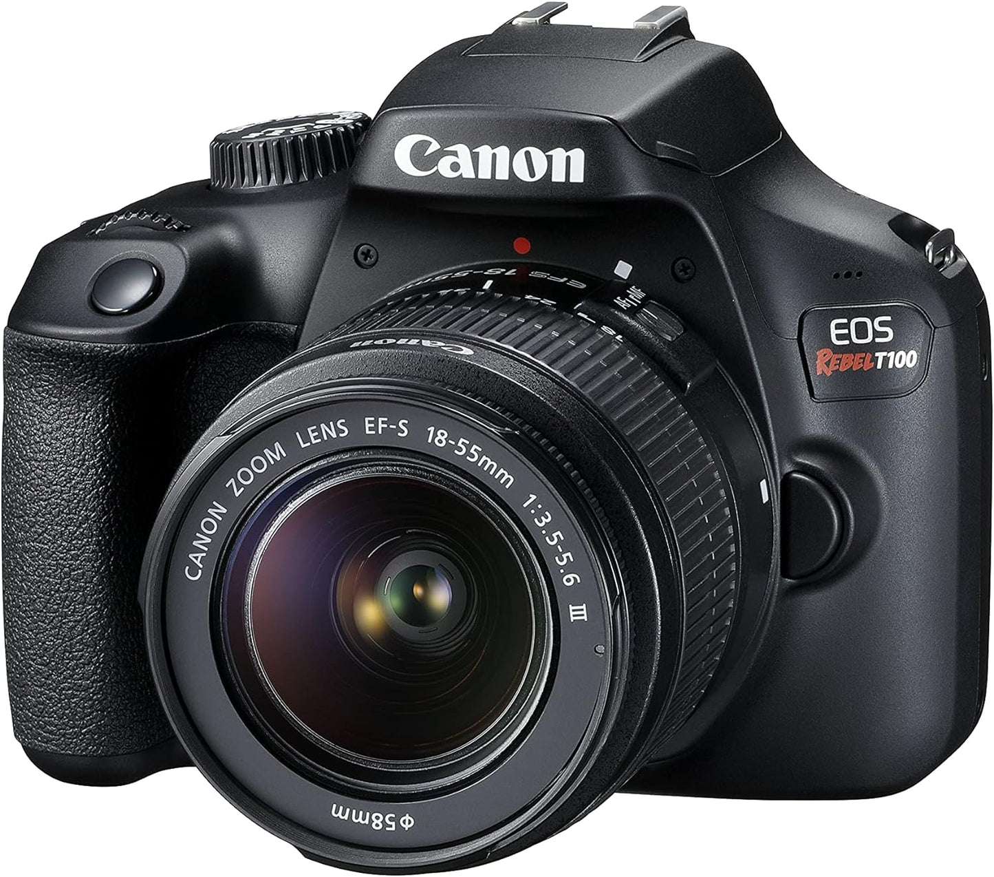 Canon EOS Rebel T100 DSLR Camera with EF - S 18 - 55mm f/3.5 - 5.6 III Lens, 18MP APS - C CMOS Sensor, Built - in Wi - Fi, Optical Viewfinder, Impressive Images & Full HD Videos, Includes 32GB SD Card - Xpressa