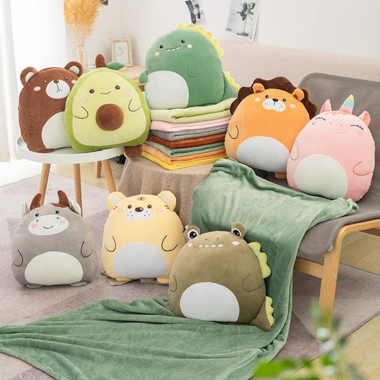 Cartoon Dinosaur Lion Plush Pillow Blanket Dual - use Cute Girl Sleeping Pillow Cushion - Xpressa