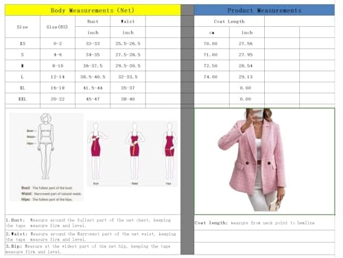 chouyatou Women's Double Breasted Tweed Blazer Jacket Business Casual Dressy Blazer Office Work Suits - Xpressa