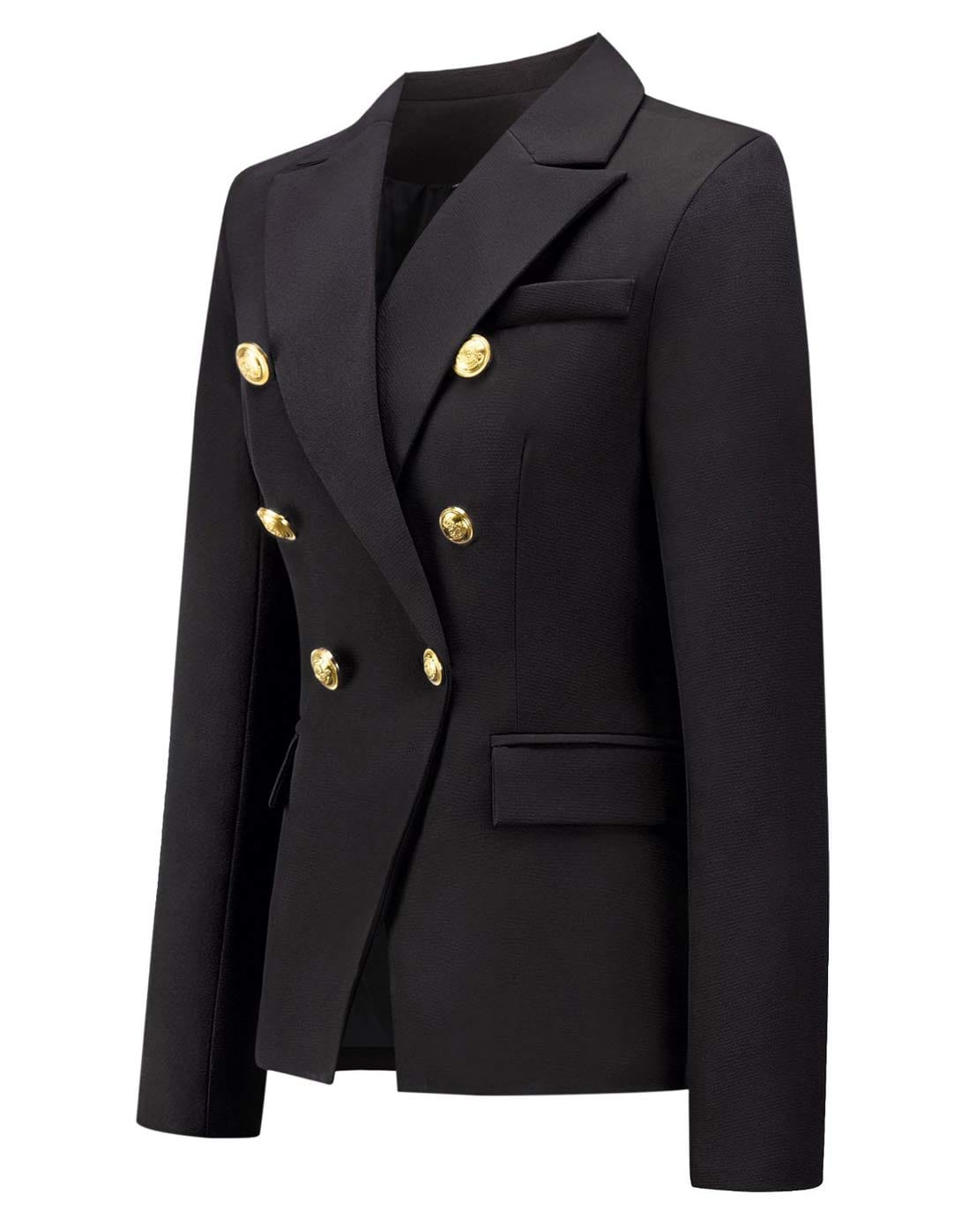 chouyatou Women's Vintage Double Breasted Slim Fit Dress Suit Blazer Jacket - Xpressa