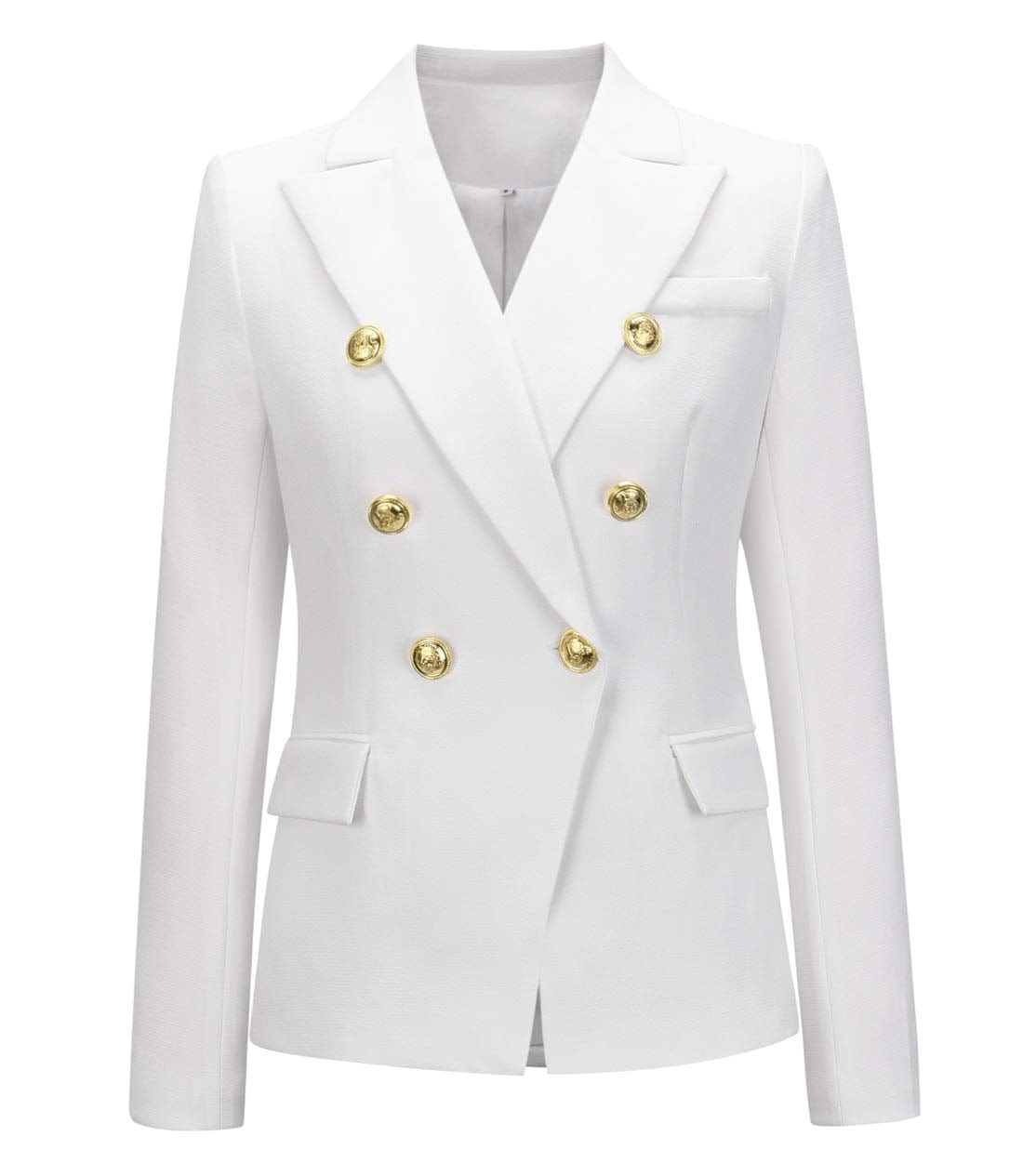 chouyatou Women's Vintage Double Breasted Slim Fit Dress Suit Blazer Jacket - Xpressa