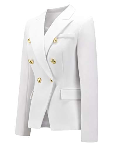 chouyatou Women's Vintage Double Breasted Slim Fit Dress Suit Blazer Jacket - Xpressa