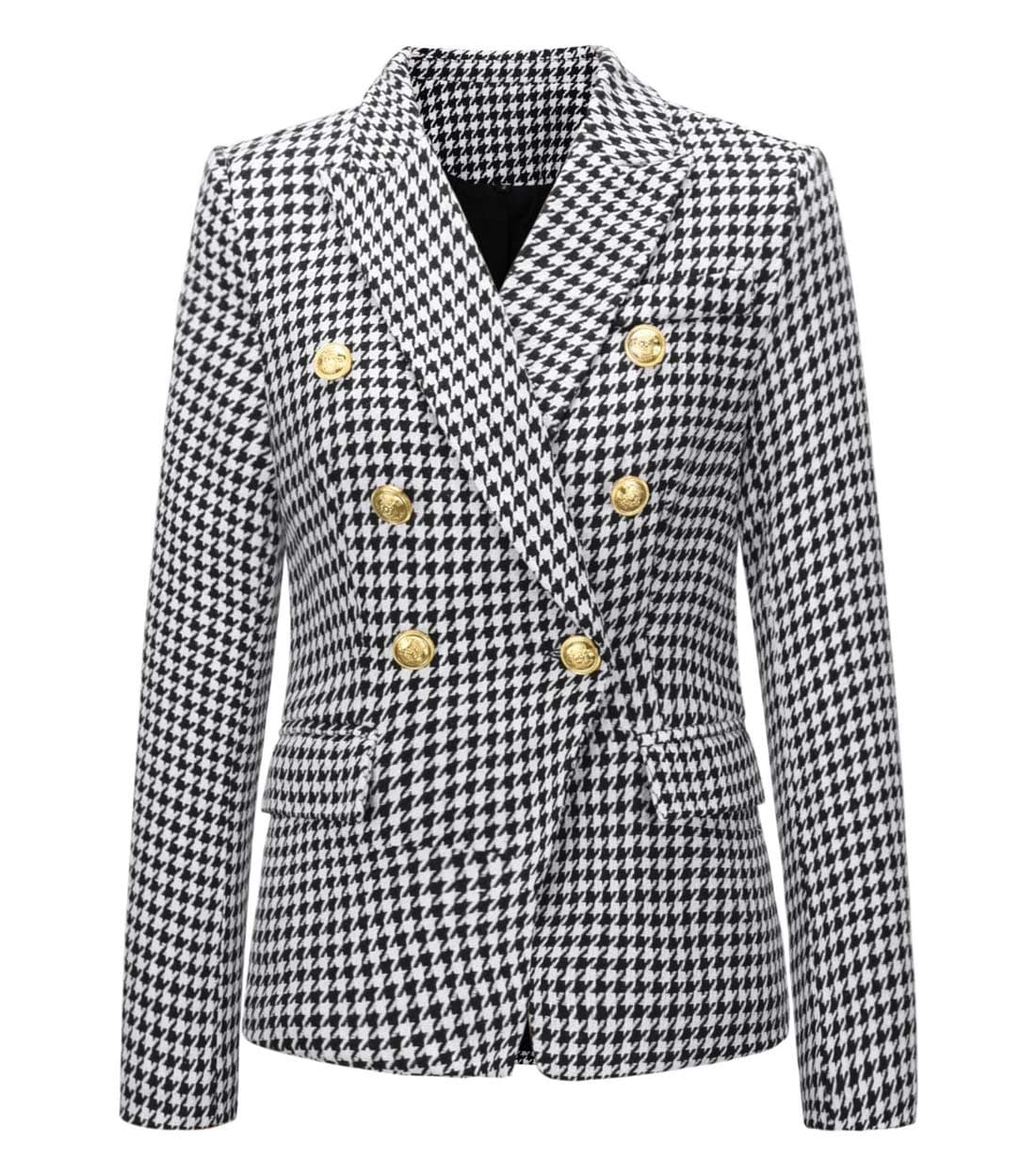 chouyatou Women's Vintage Double Breasted Slim Fit Dress Suit Blazer Jacket - Xpressa