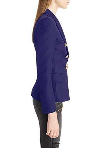 chouyatou Women's Vintage Double Breasted Slim Fit Dress Suit Blazer Jacket - Xpressa
