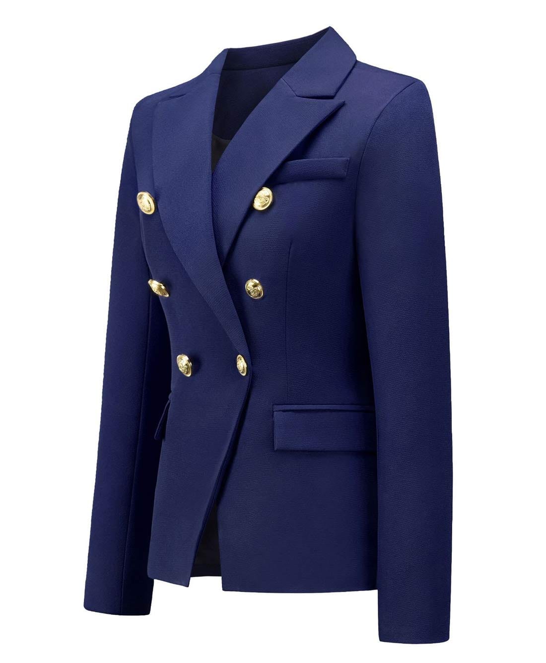 chouyatou Women's Vintage Double Breasted Slim Fit Dress Suit Blazer Jacket - Xpressa