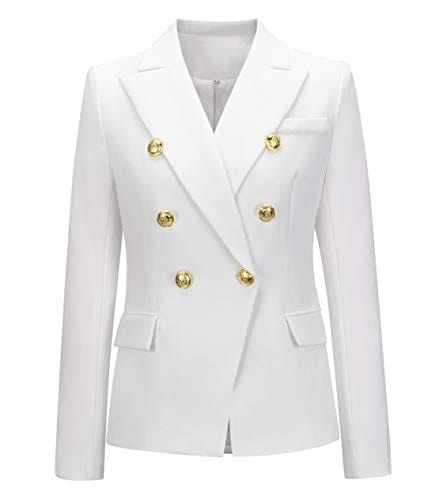 chouyatou Women's Vintage Double Breasted Slim Fit Dress Suit Blazer Jacket - Xpressa
