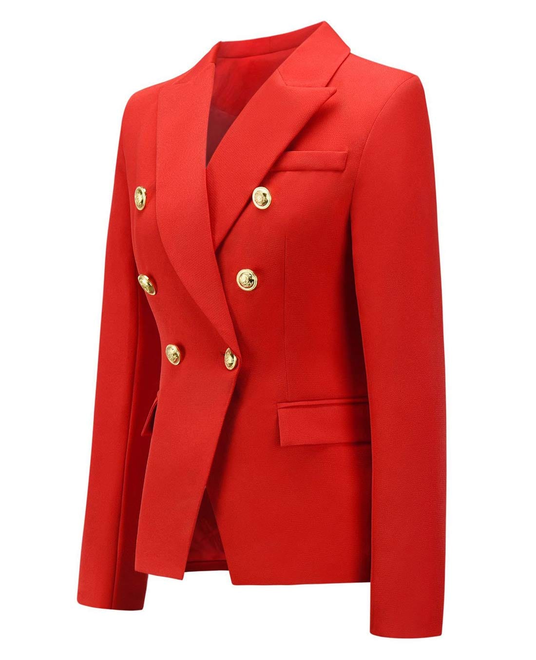 chouyatou Women's Vintage Double Breasted Slim Fit Dress Suit Blazer Jacket - Xpressa