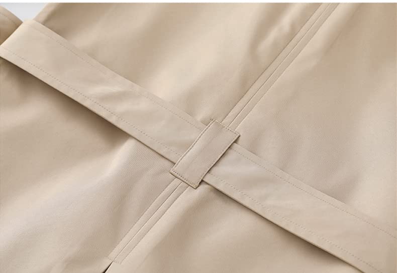 Chrisuno Women's Double Breasted Trench Coats Mid - Length Belted Overcoat Long Dress Jacket with Detachable Hood - Xpressa