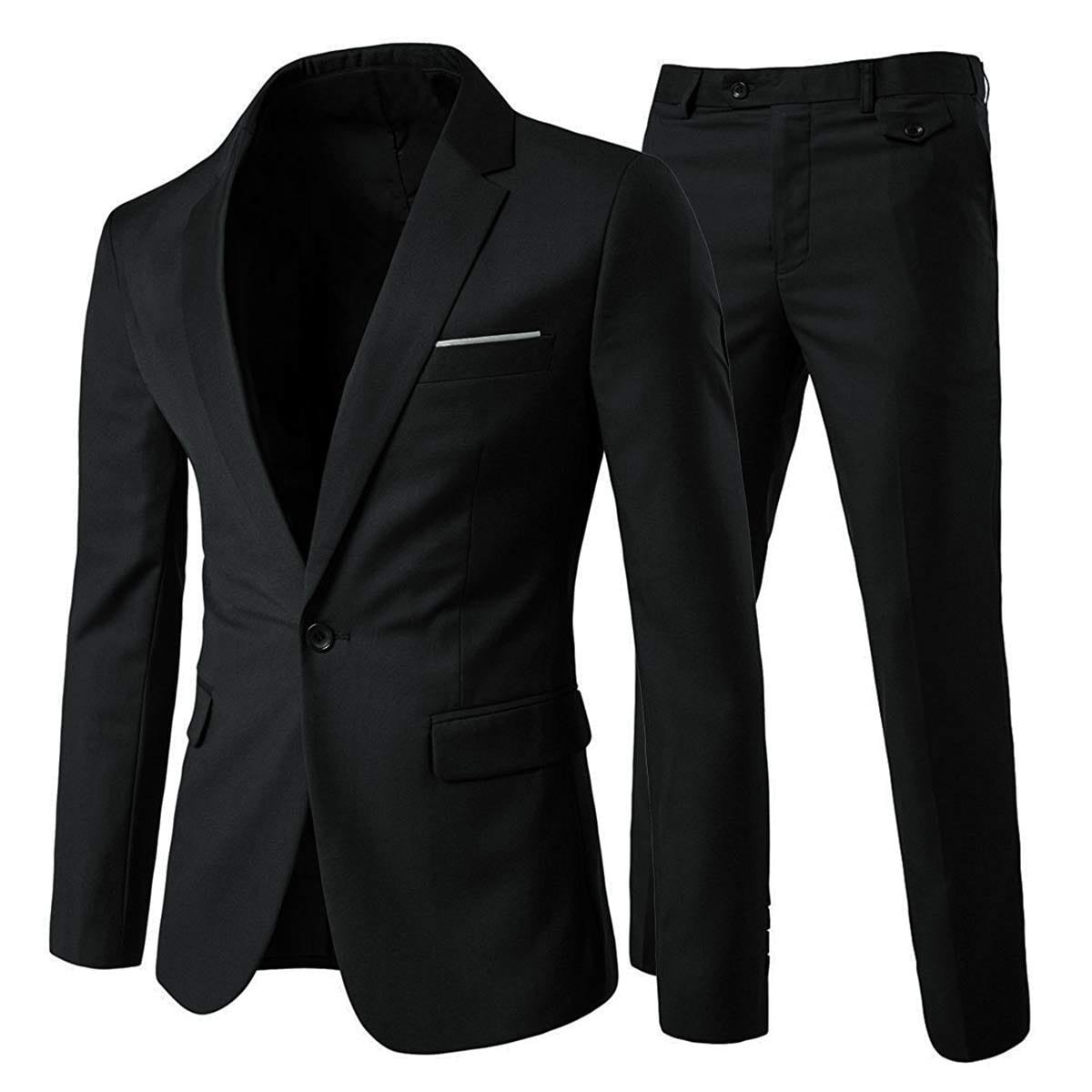 Cloudstyle Men's 2 - Piece Suits Slim Fit 1 Button Dress Suit Jacket Blazer & Pants Set - Xpressa