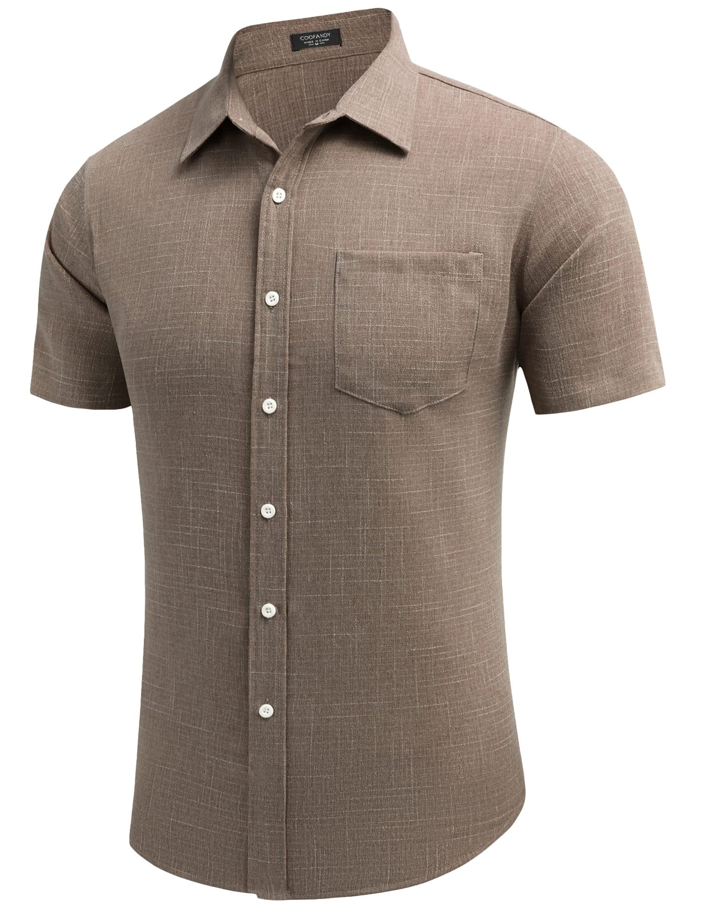 COOFANDY Men's Linen Shirts Casual Button Down Short Sleeve Summer Beach Shirt Hawaiian Vacation Shirts - Xpressa