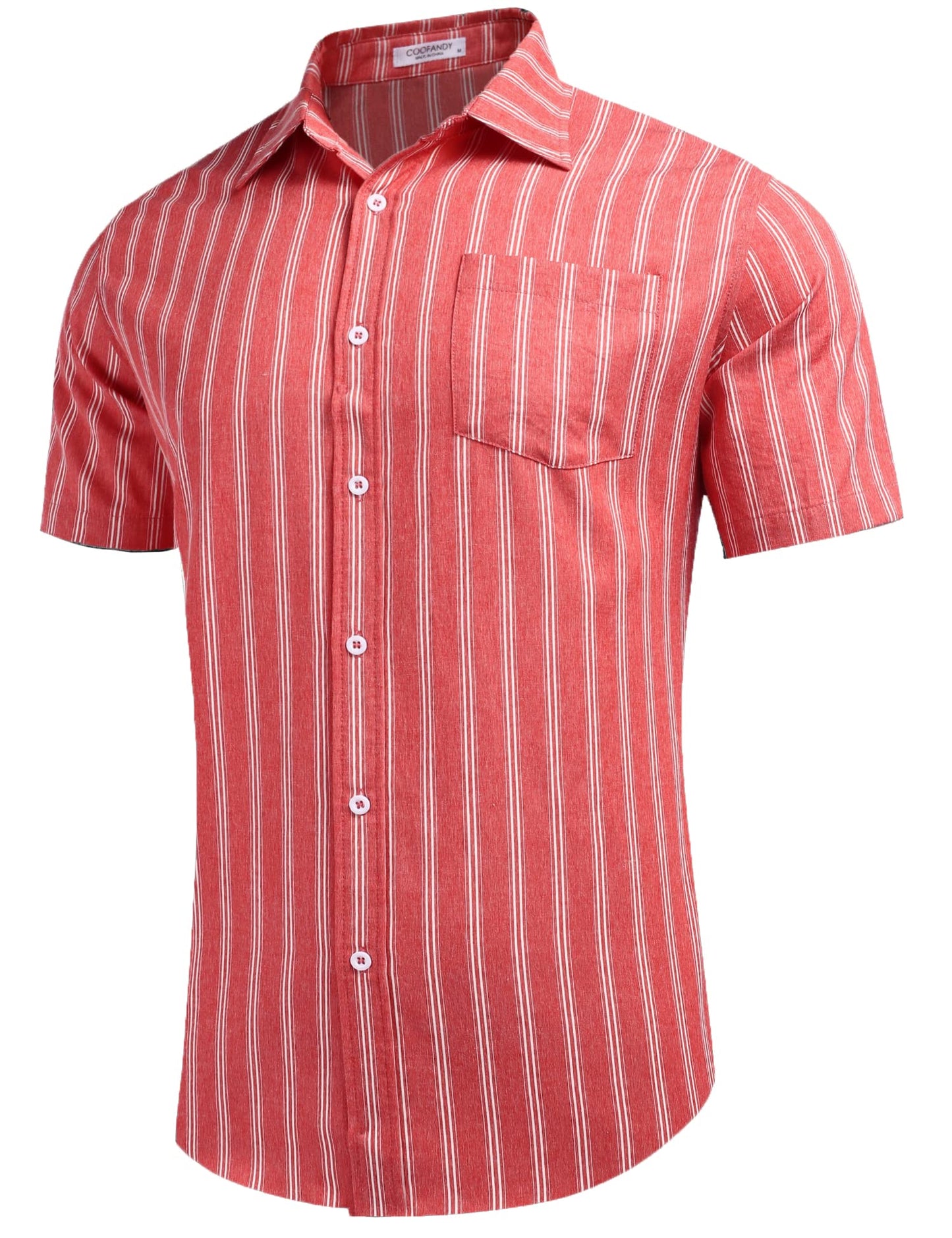 COOFANDY Men's Linen Shirts Casual Button Down Short Sleeve Summer Beach Shirt Hawaiian Vacation Shirts - Xpressa