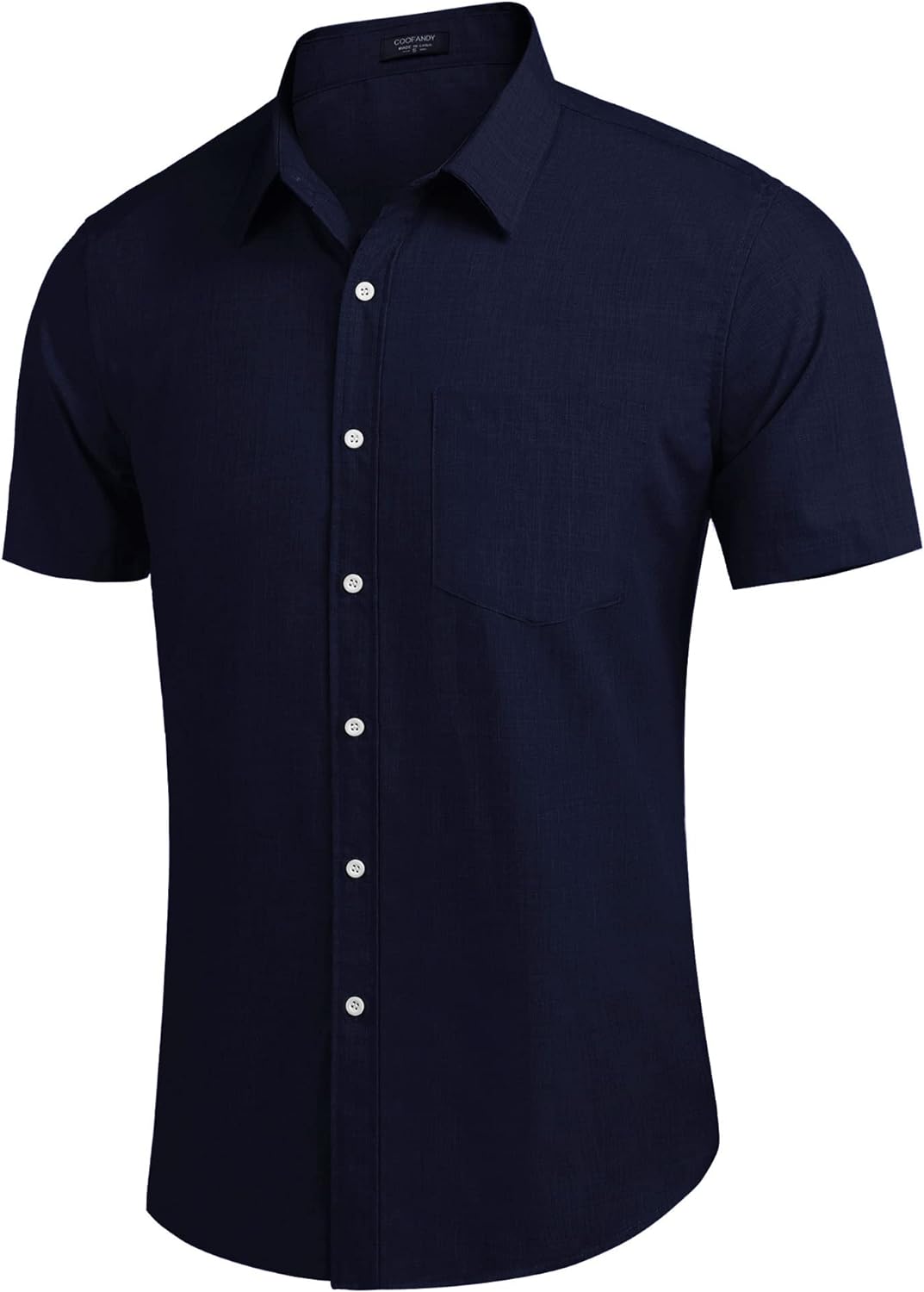 COOFANDY Men's Linen Shirts Casual Button Down Short Sleeve Summer Beach Shirt Hawaiian Vacation Shirts - Xpressa