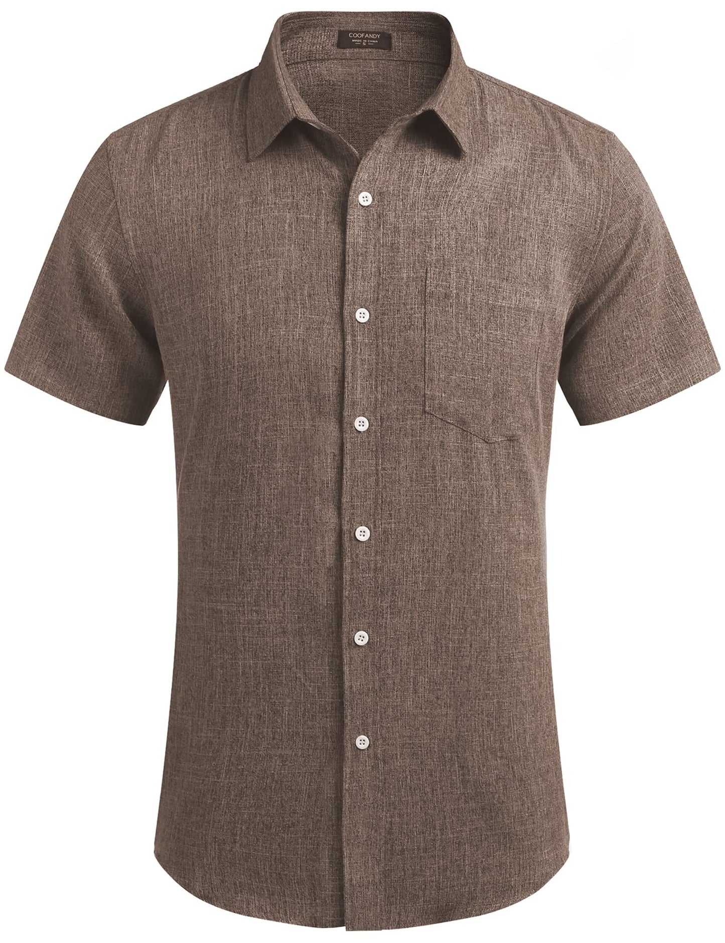 COOFANDY Men's Linen Shirts Casual Button Down Short Sleeve Summer Beach Shirt Hawaiian Vacation Shirts - Xpressa