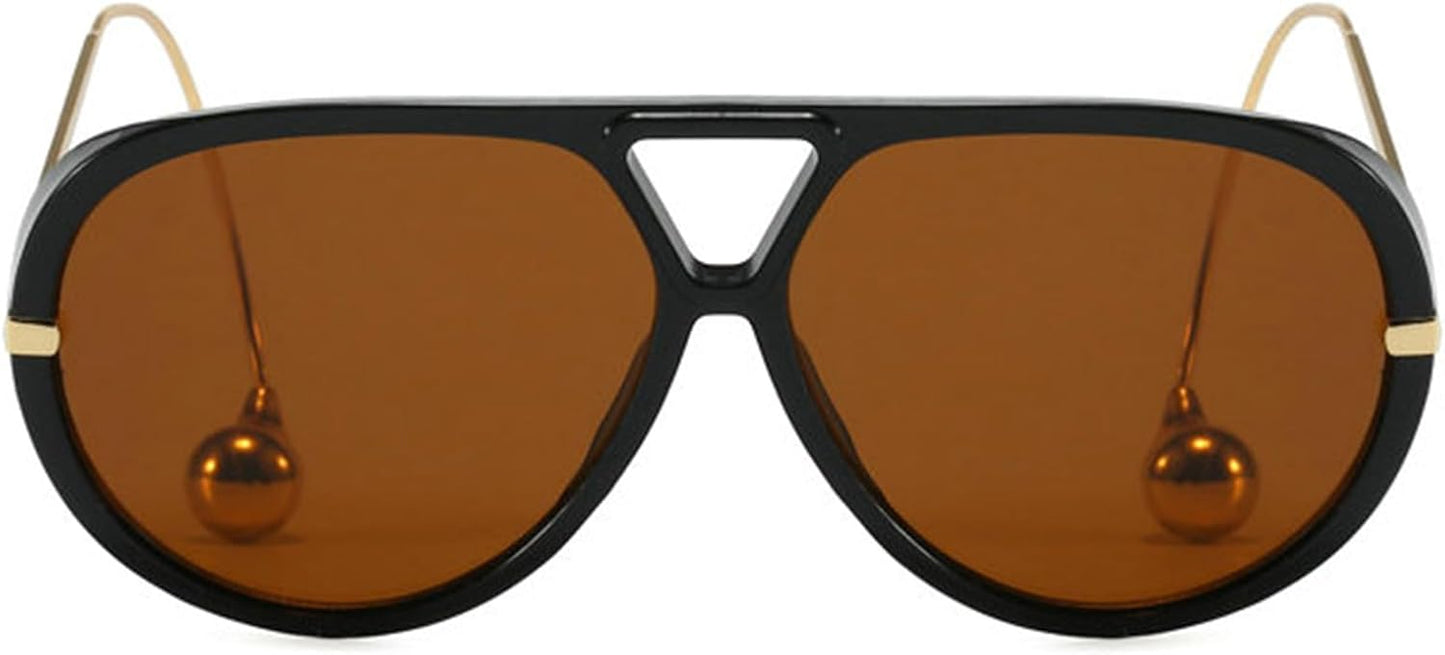 COTIA 2025 Fashion Pilot Sunglasses for Woman Men Retro Square Double Bridge Sun Glasses Vintage Shield Shades - Xpressa