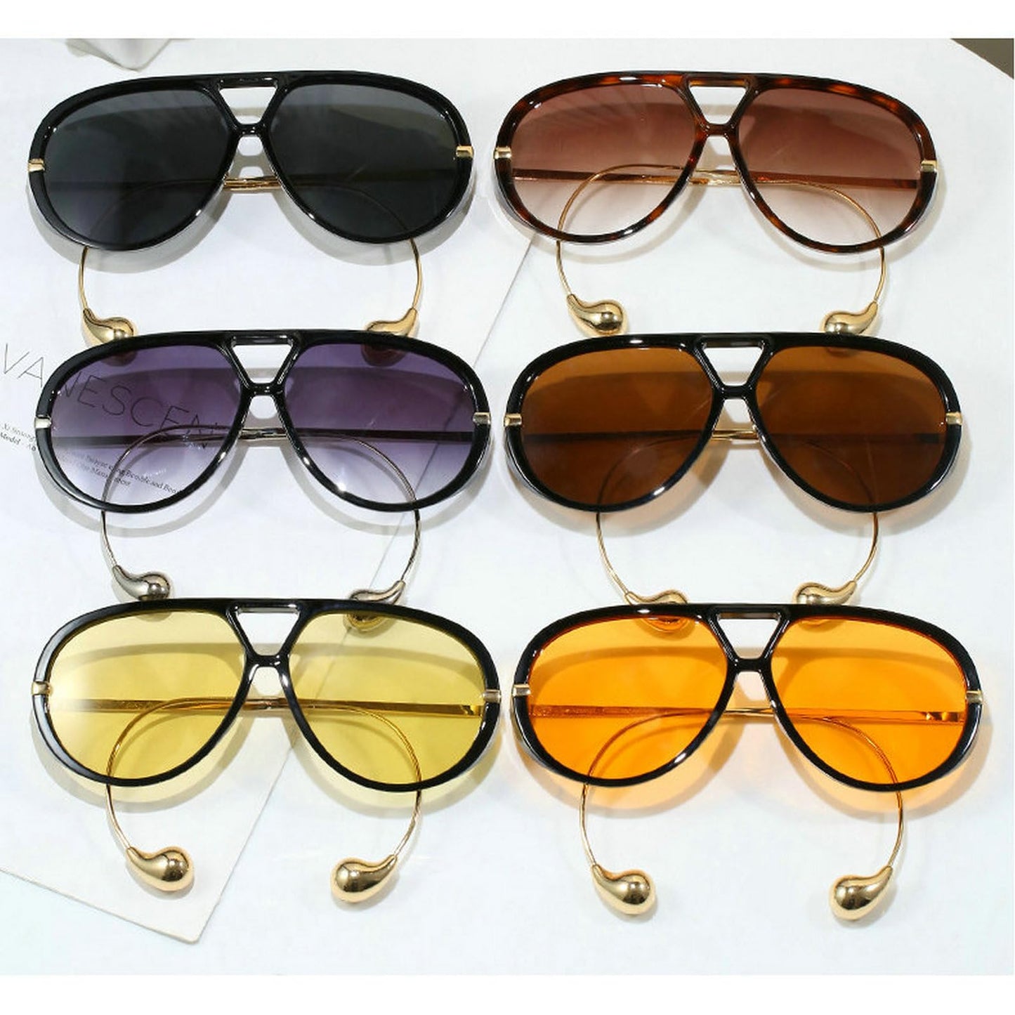 COTIA 2025 Fashion Pilot Sunglasses for Woman Men Retro Square Double Bridge Sun Glasses Vintage Shield Shades - Xpressa