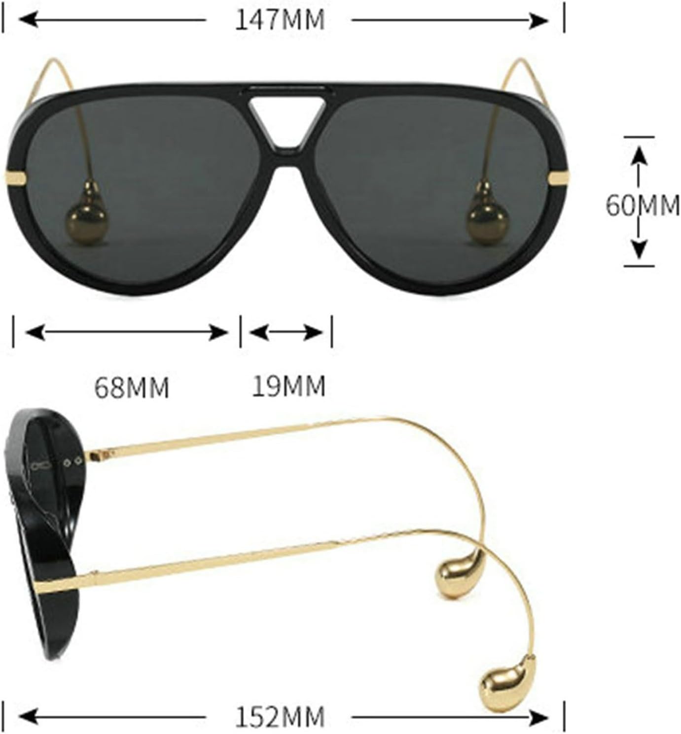 COTIA 2025 Fashion Pilot Sunglasses for Woman Men Retro Square Double Bridge Sun Glasses Vintage Shield Shades - Xpressa