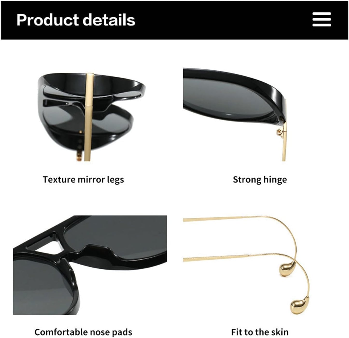 COTIA 2025 Fashion Pilot Sunglasses for Woman Men Retro Square Double Bridge Sun Glasses Vintage Shield Shades - Xpressa