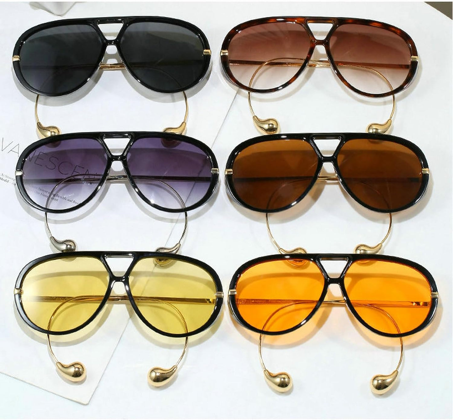 COTIA 2025 Fashion Pilot Sunglasses for Woman Men Retro Square Double Bridge Sun Glasses Vintage Shield Shades - Xpressa