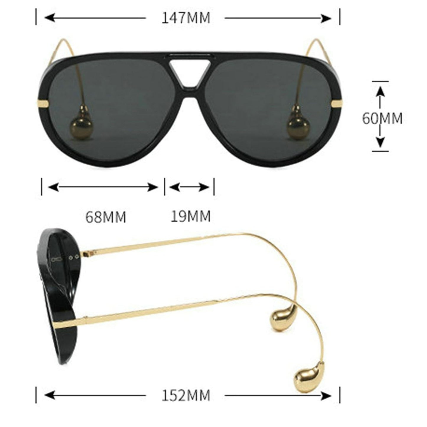 COTIA 2025 Fashion Pilot Sunglasses for Woman Men Retro Square Double Bridge Sun Glasses Vintage Shield Shades - Xpressa