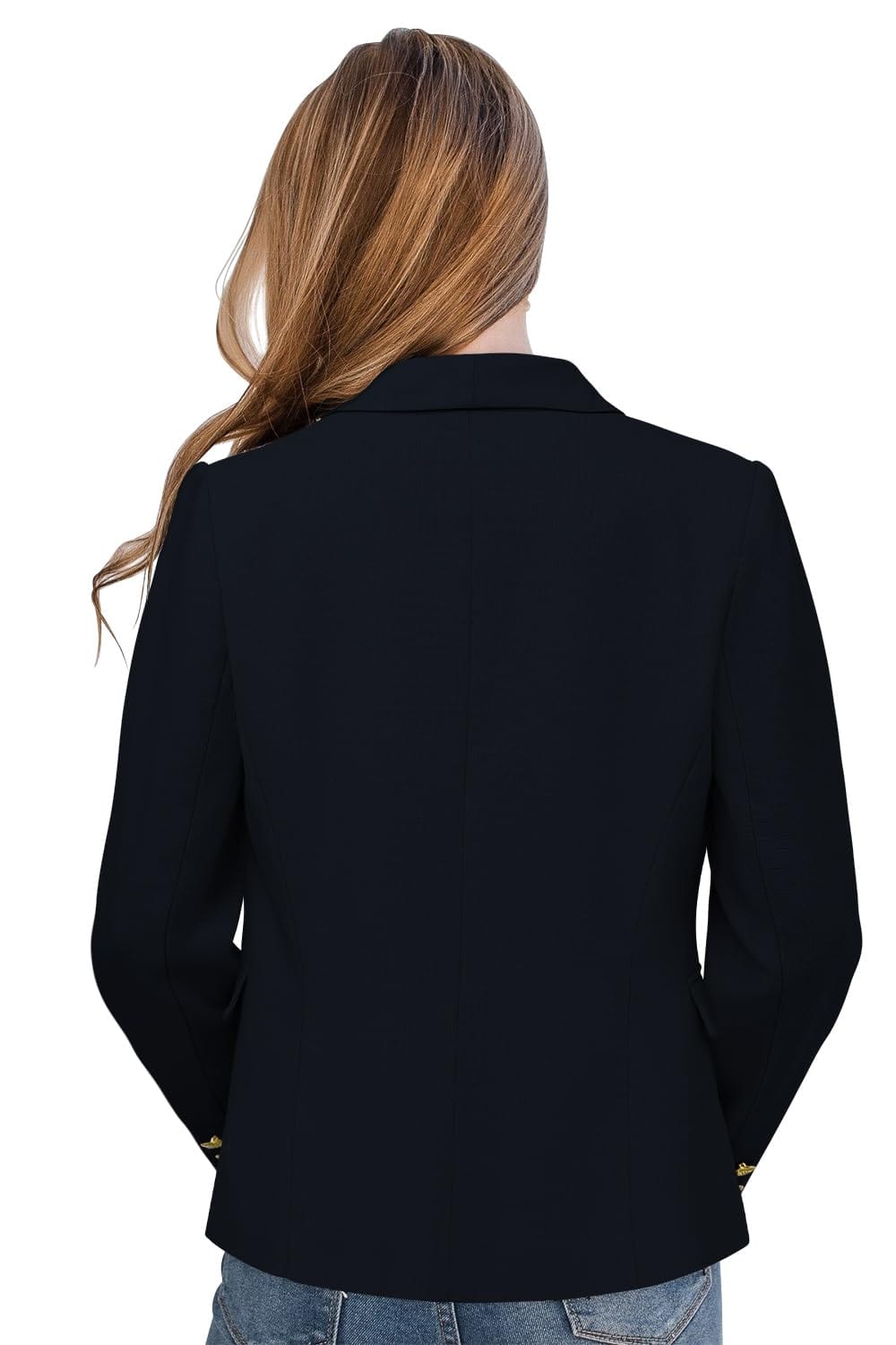 CRAZY GRID Womens Casual Blazer Jacket Gold Button Long Sleeve Work 0ffice Blazer Lapel Open Front Jacket - Xpressa