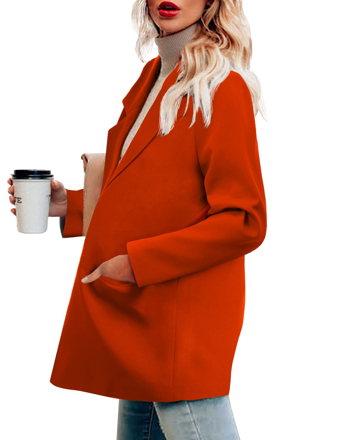 CRAZY GRID Womens Casual Blazer Jacket Long Sleeve Open Front Work Office Blazer Lapel Button Jacket - Xpressa