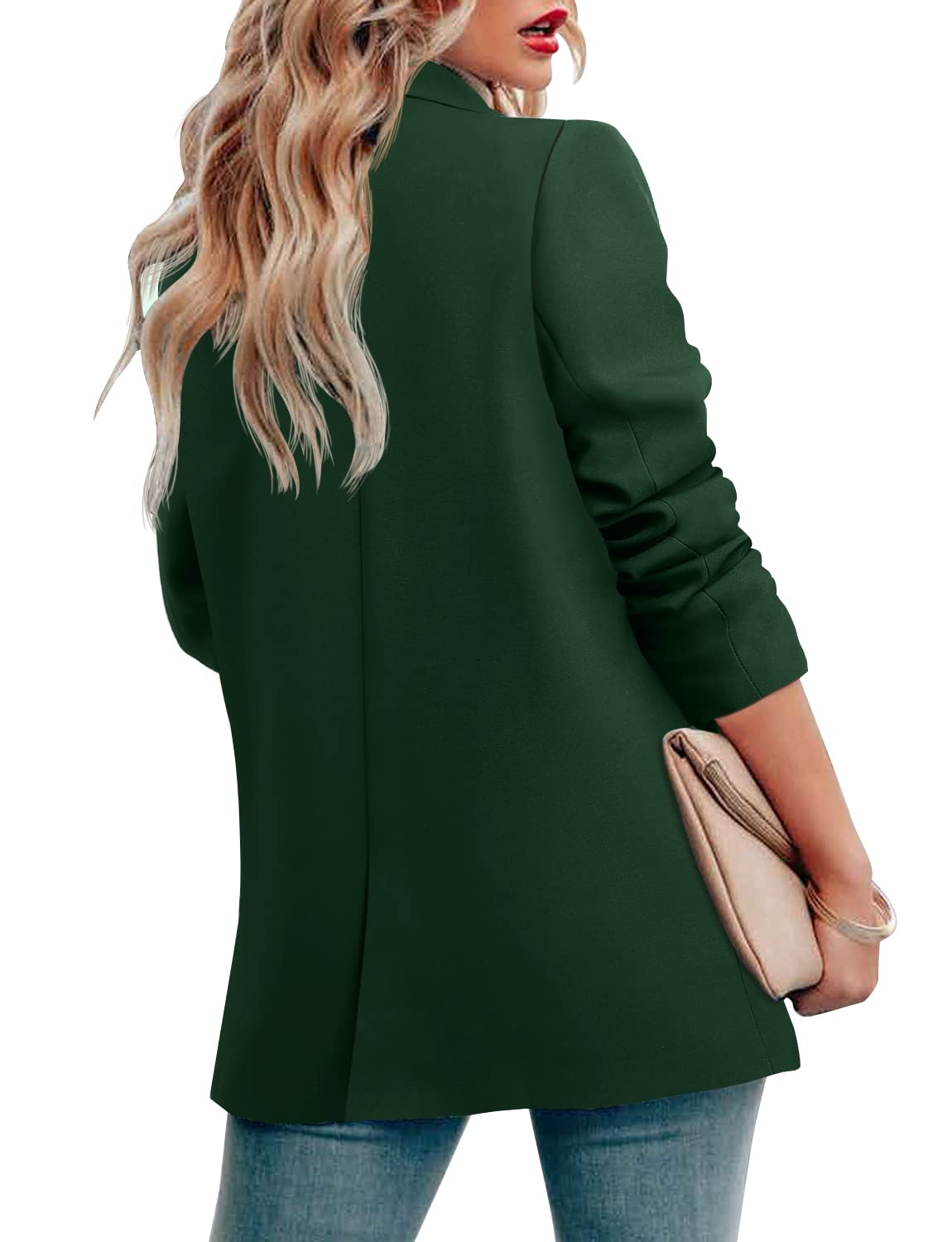 CRAZY GRID Womens Casual Blazer Jacket Long Sleeve Open Front Work Office Blazer Lapel Button Jacket - Xpressa