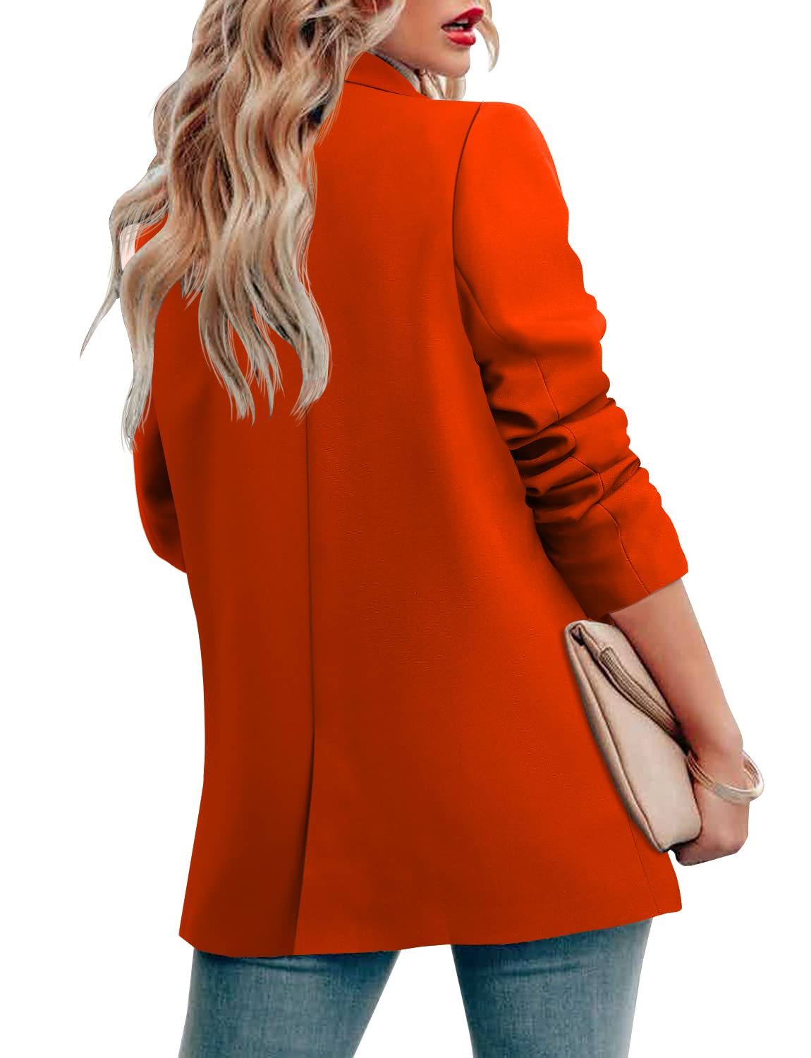 CRAZY GRID Womens Casual Blazer Jacket Long Sleeve Open Front Work Office Blazer Lapel Button Jacket - Xpressa