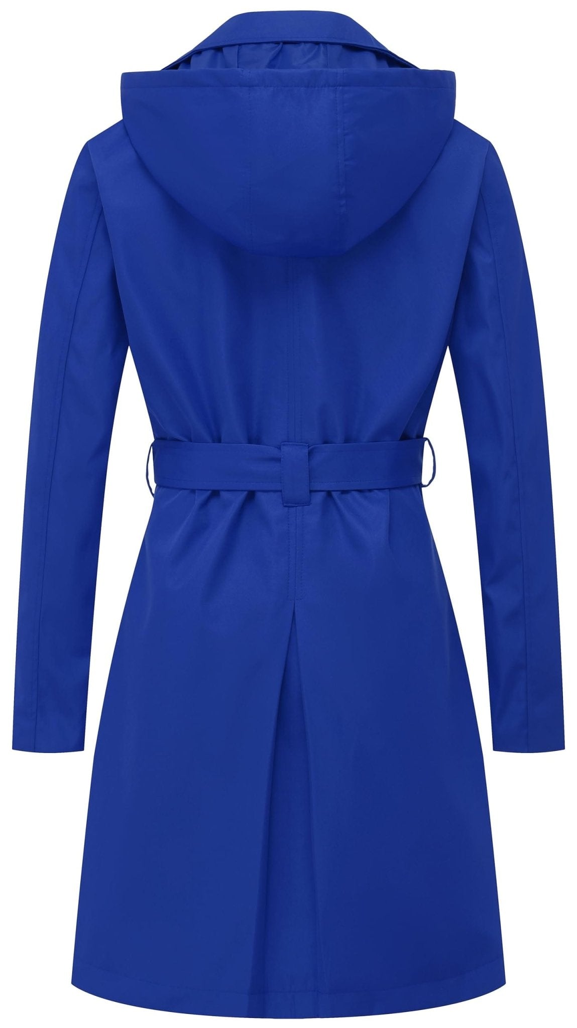 CREATMO US Women's Long Trench Coat Double - Breasted Classic Lapel Overcoat Belted Slim Outerwear Coat with Detachable Hood - Xpressa