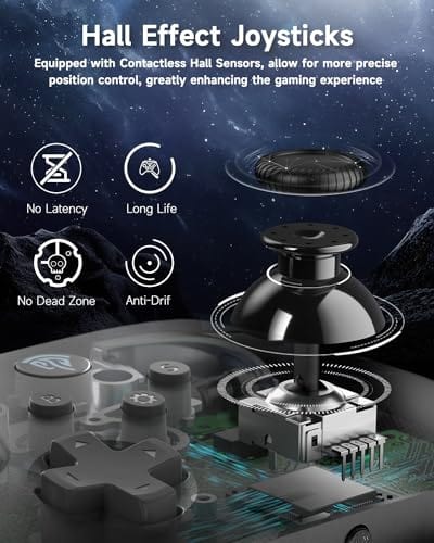 EasySMX Wireless PC Controller with Hall Triggers, Hall Joysticks, Bluetooth Controller for PC, Switch and Steam, Android TV, Android Mobile and iPhone/iPad - Include a White Swappable Faceplate - Xpressa