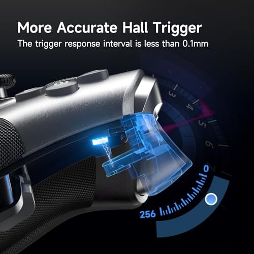 EasySMX Wireless PC Controller with Hall Triggers, Hall Joysticks, Bluetooth Controller for PC, Switch and Steam, Android TV, Android Mobile and iPhone/iPad - Include a White Swappable Faceplate - Xpressa