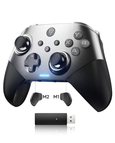 EasySMX Wireless PC Controller with Hall Triggers, Hall Joysticks, Bluetooth Controller for PC, Switch and Steam, Android TV, Android Mobile and iPhone/iPad - Include a White Swappable Faceplate - Xpressa