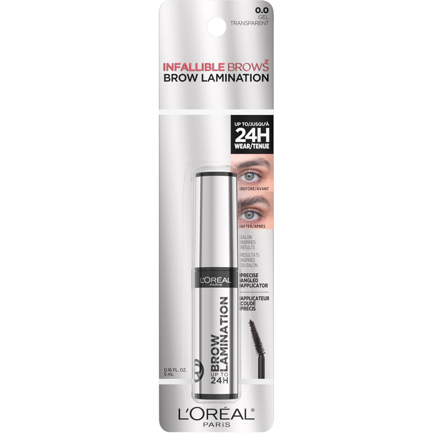 L'Oreal Paris Infallible Up To 24H Wear Brow Lamination, Water - Resistant Longwear Eyebrow Gel Make Up, Clear/Transparent, 0.16 Fl Oz - Xpressa