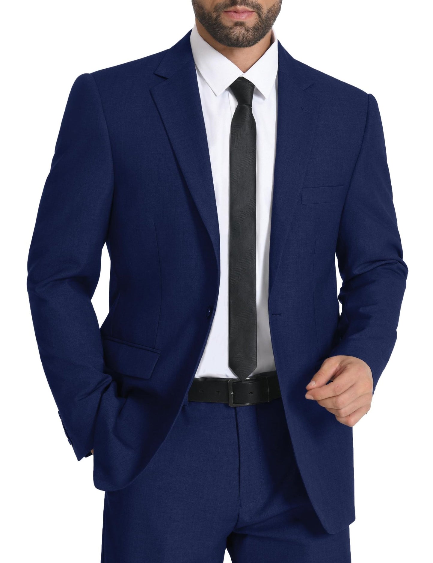 Mens Suit 2 Piece Suits for Men One Button Slim Fit Solid Jacket & Pant Tuxedo Set Business Wedding Party - Xpressa