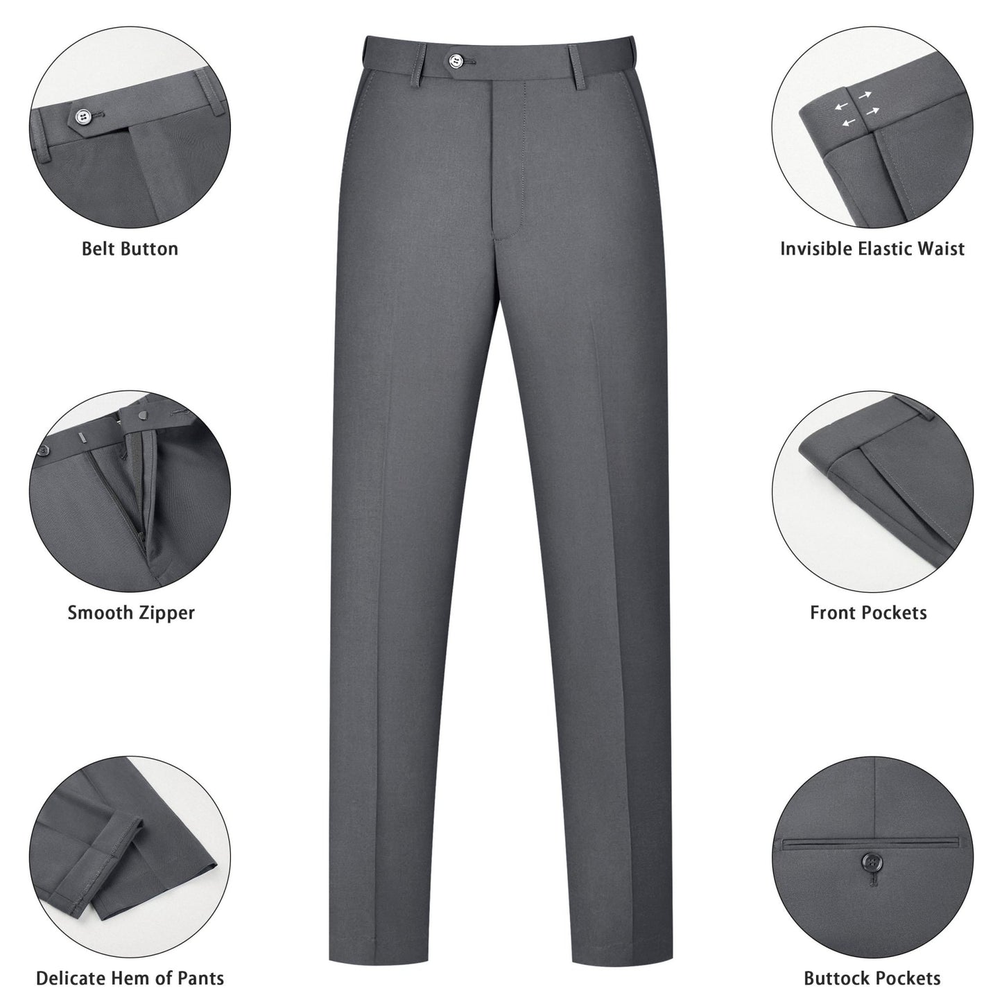 Mens Suit 2 Piece Suits for Men One Button Slim Fit Solid Jacket & Pant Tuxedo Set Business Wedding Party - Xpressa