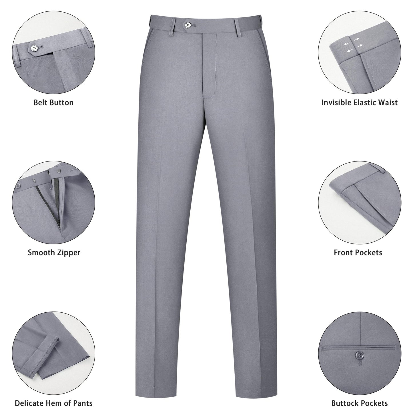 Mens Suit 2 Piece Suits for Men One Button Slim Fit Solid Jacket & Pant Tuxedo Set Business Wedding Party - Xpressa