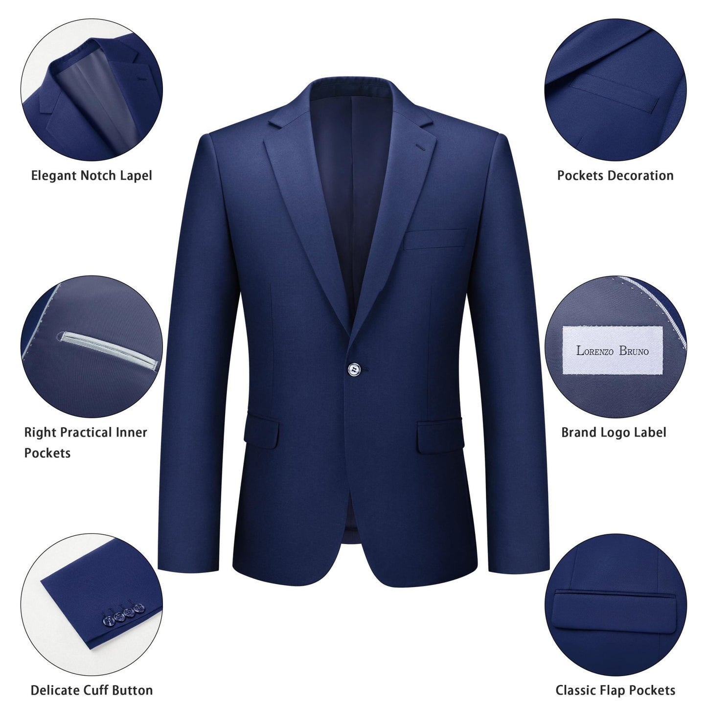 Mens Suit 2 Piece Suits for Men One Button Slim Fit Solid Jacket & Pant Tuxedo Set Business Wedding Party - Xpressa