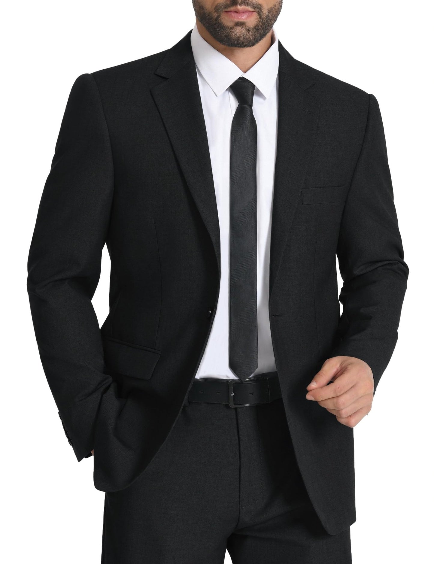 Mens Suit 2 Piece Suits for Men One Button Slim Fit Solid Jacket & Pant Tuxedo Set Business Wedding Party - Xpressa