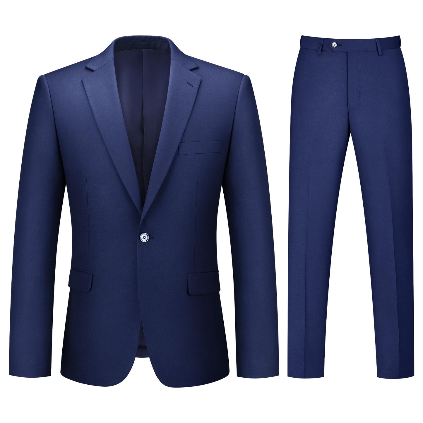 Mens Suit 2 Piece Suits for Men One Button Slim Fit Solid Jacket & Pant Tuxedo Set Business Wedding Party - Xpressa