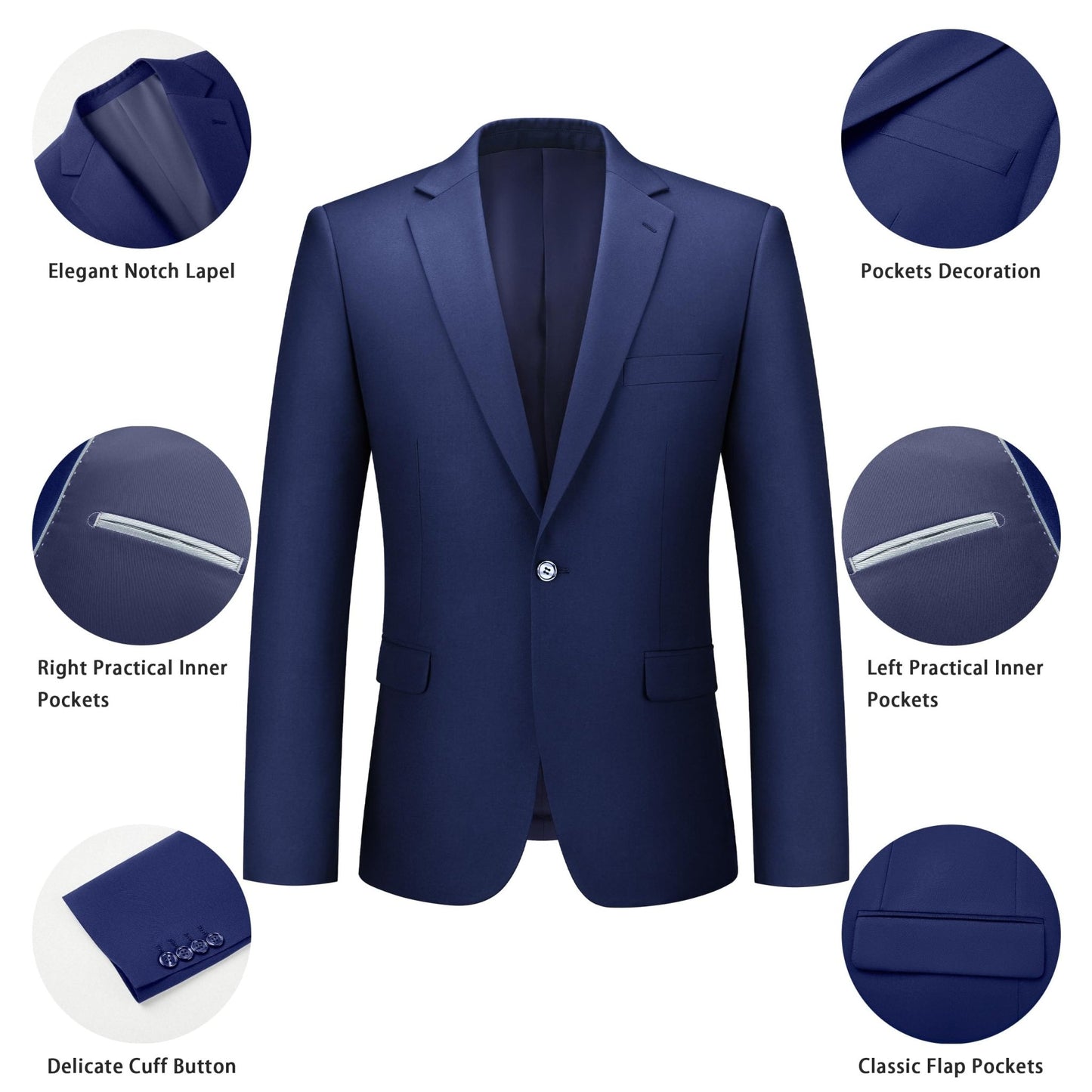 Mens Suit 2 Piece Suits for Men One Button Slim Fit Solid Jacket & Pant Tuxedo Set Business Wedding Party - Xpressa