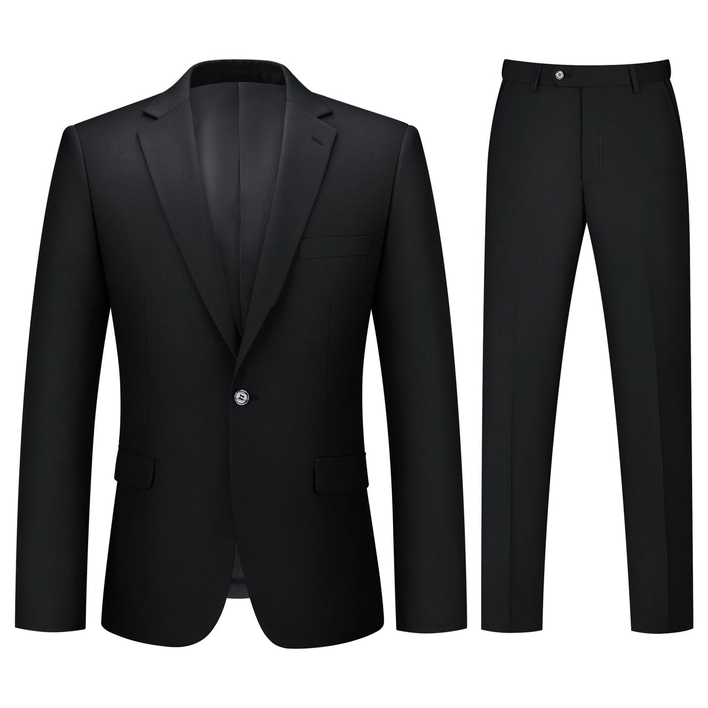 Mens Suit 2 Piece Suits for Men One Button Slim Fit Solid Jacket & Pant Tuxedo Set Business Wedding Party - Xpressa