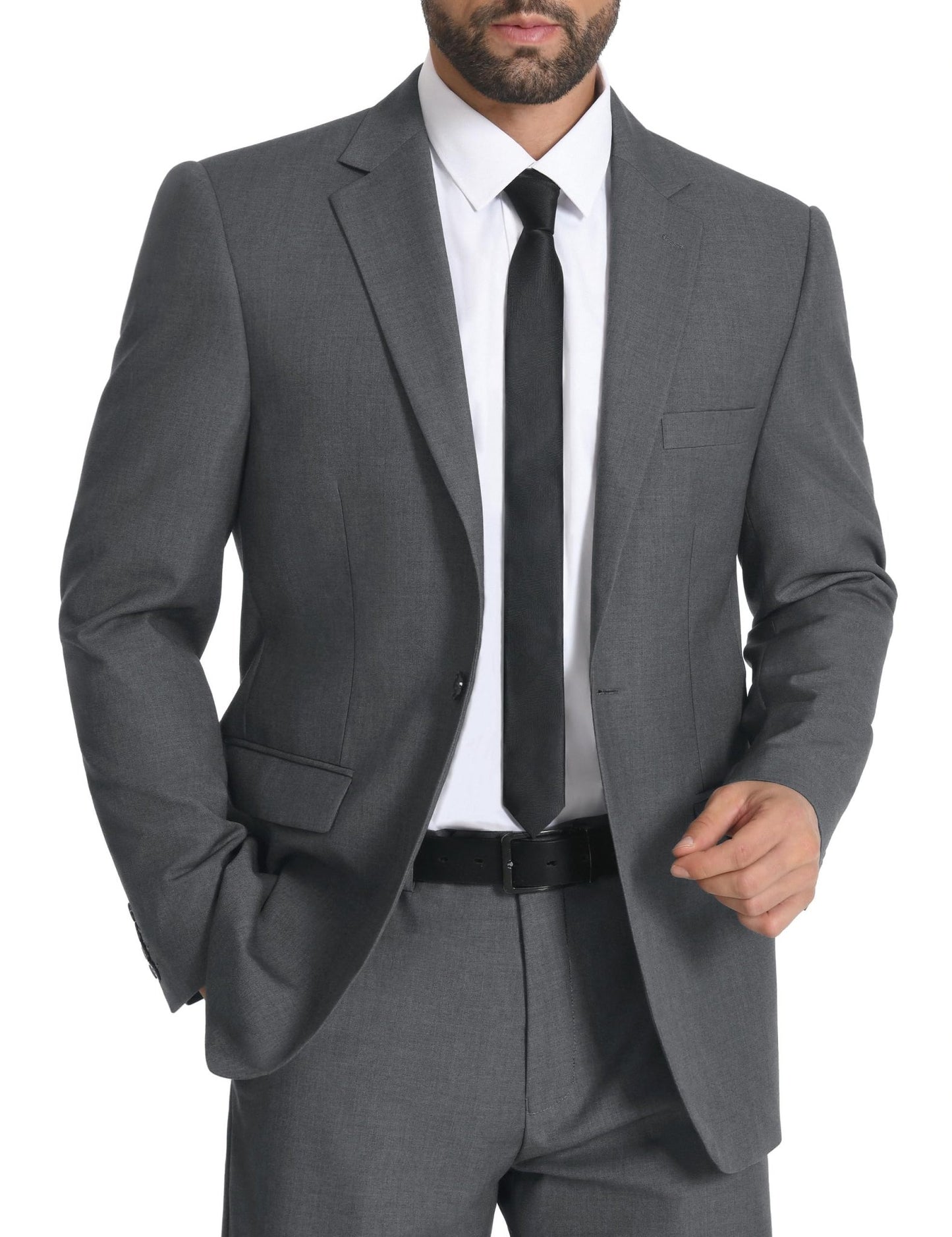 Mens Suit 2 Piece Suits for Men One Button Slim Fit Solid Jacket & Pant Tuxedo Set Business Wedding Party - Xpressa