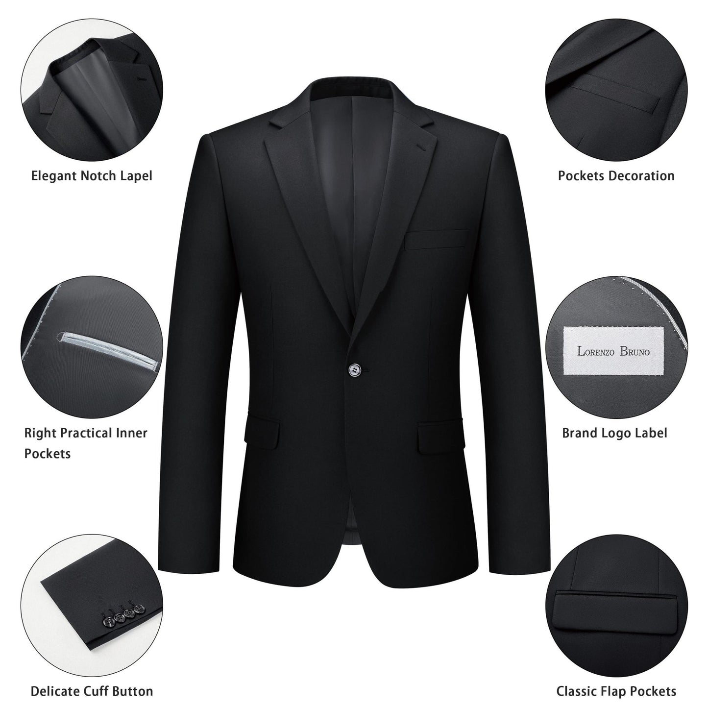 Mens Suit 2 Piece Suits for Men One Button Slim Fit Solid Jacket & Pant Tuxedo Set Business Wedding Party - Xpressa